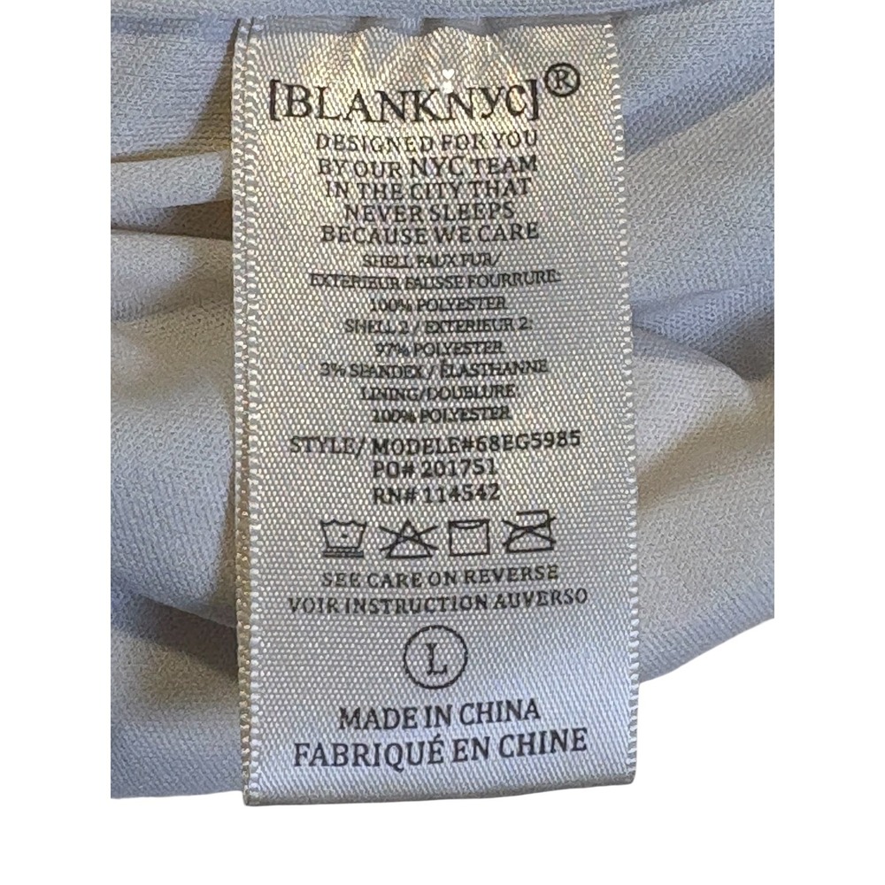 BLANKNYC Faux Suede Sherpa Jacket Womens Large Brown Cream‎ Mixed Media Zip NWT - Picture 11 of 16